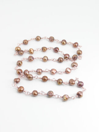 Milk Chocolate Pearl Long Necklace - #177