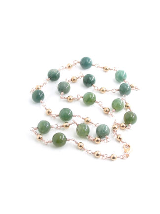 Moss Agate and Rose-gold-filled Necklace - #184